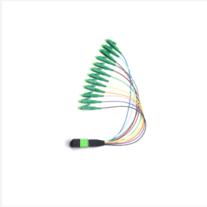 Cost-effective 50/125μm MPO/MTP to LC OM3 12Fibers Fiber Ribbon Cable