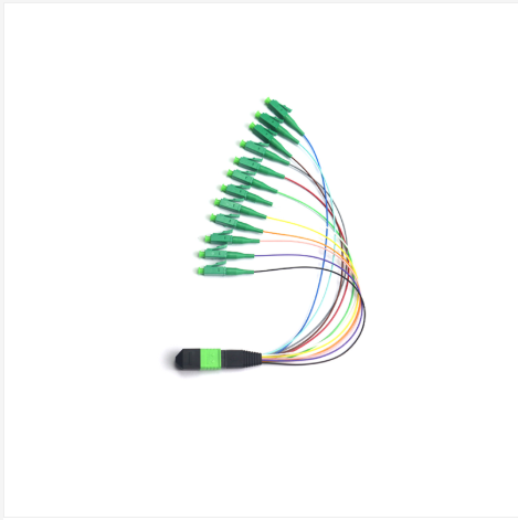 Cost-effective 50/125μm MPO/MTP to LC OM3 12Fibers Fiber Ribbon Cable