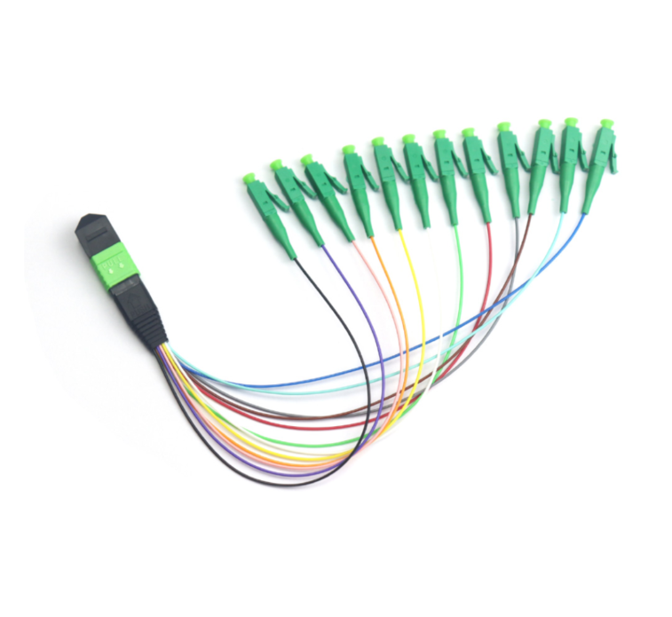 Cost-effective 50/125μm MPO/MTP to LC OM3 12Fibers Fiber Ribbon Cable - Image 4