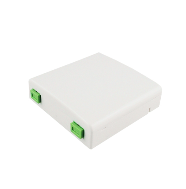 White Plastic 2 Port Fiber Optic Rossette Box with SC Adapter - Image 2