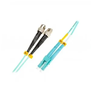 OM3 LC UPC to ST UPC Multimode Duplex Fiber Patch Cable – 2.0mm for Enterprise Network Cabling