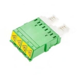 Laser-Proof LC/APC Quad Fiber Optic Adapter without Flange – Outer Shutter Design for Enhanced Protection
