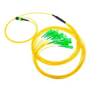12 Fiber Single Mode MPO MTP to SC APC Simplex Breakout Fiber Patch Cable – for FTTH and Access Networks