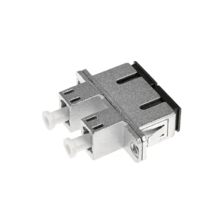 SC Female to LC Female Duplex Metal Hybrid Fiber Optic Adapter – With Flange