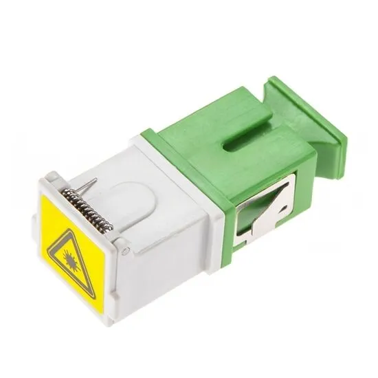 SC APC to SC APC Shutter Fiber Optic Adapter – for Laser Safety and Network Protection