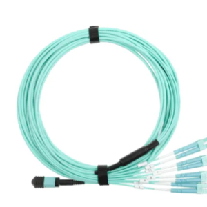 8 Fiber OM3 MPO MTP to LC UPC Breakout Fiber Patch Cable – for High-Density Data Center Cabling