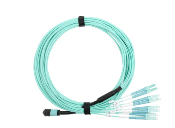 8 Fiber OM3 MPO MTP to LC UPC Breakout Fiber Patch Cable – for High-Density Data Center Cabling