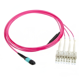 8 Fiber OM4 MPO to LC Breakout Fiber Patch Cable – for High-Density Data Center Cabling