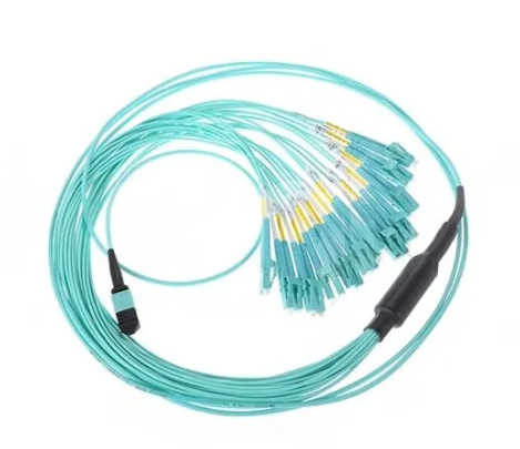 24 Fiber OM3 MPO MTP to LC UPC Breakout Fiber Patch Cable – for High-Density Data Center Cabling