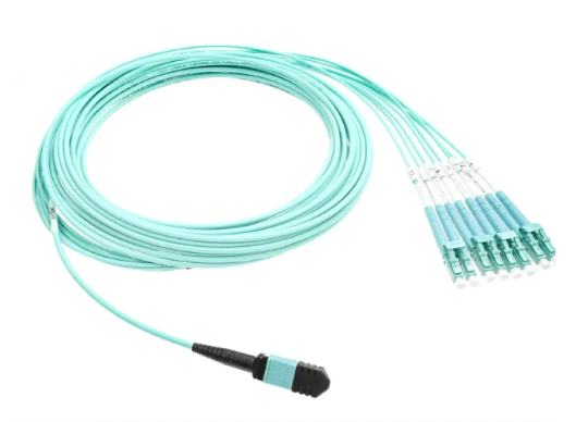 8 Fiber OM3 MPO MTP to LC UPC Breakout Fiber Patch Cable – for High-Density Data Center Cabling - Image 2