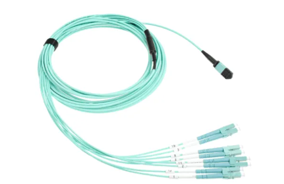 8 Fiber OM3 MPO MTP to LC UPC Breakout Fiber Patch Cable – for High-Density Data Center Cabling - Image 3