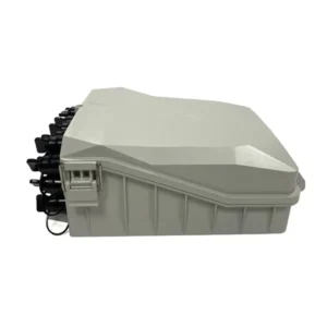 White Plastic Fiber Splitter Box, 16 Waterproof Plugs With Sc Adapters, 1×16 Splitter Module, 24 Cores, Outdoor Pole Mount