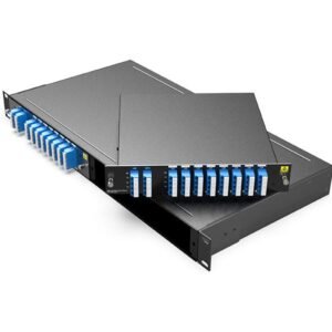 Dual Fiber 16CH C21-C36 DWDM MUX DEMUX With 1310nm, Monitor and EXP Port, LC/UPC, LGX Box, and 2 Slots 1U Rack